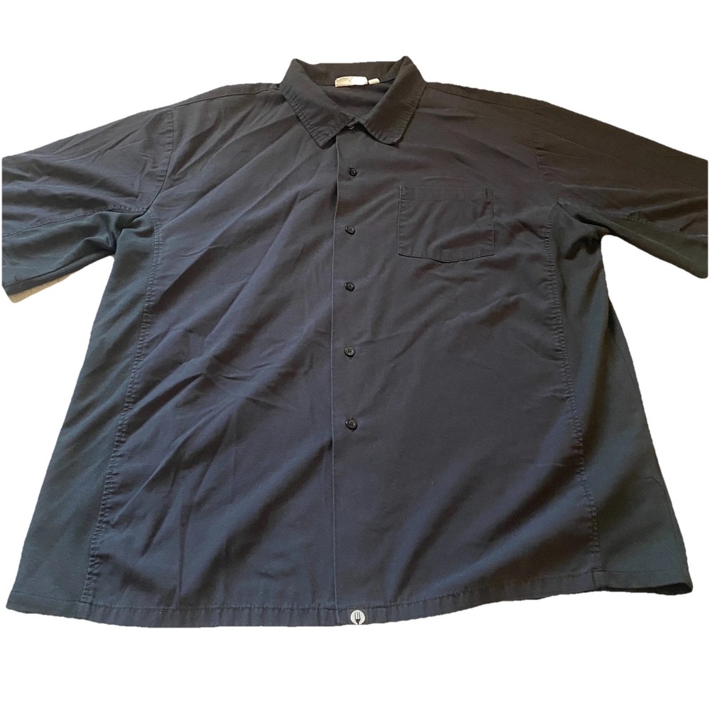 Chef Works Short Sleeve Button Up T-Shirt Black Men's Size Extra‎ Large Pocket
